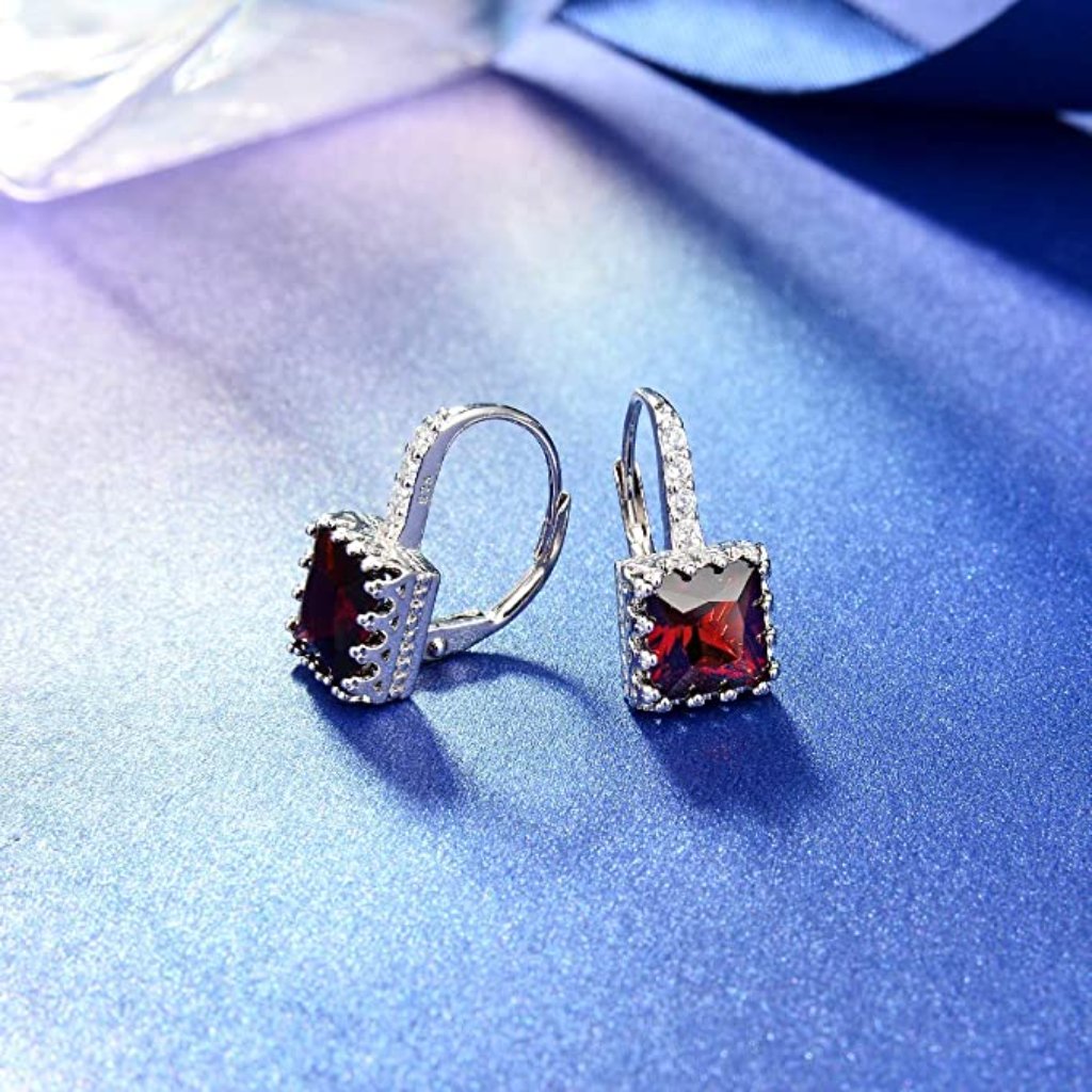 Ruby Silver Earrings